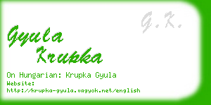 gyula krupka business card